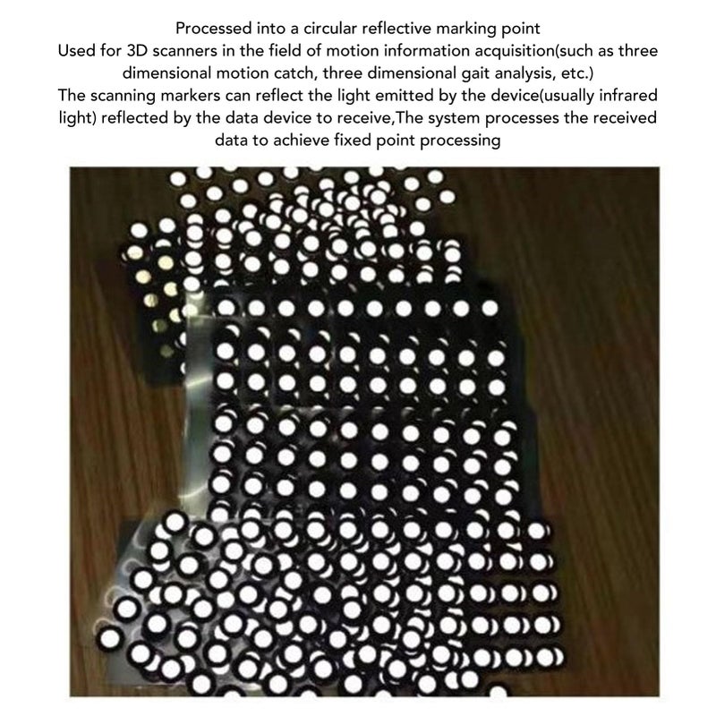 6mm Reflective Markers 560pcs Adhesive Dot Stickers For 3D Scanning PET Film - Image 3