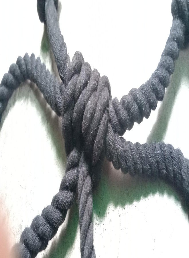 Esselkay Cotton Rope Handcuffs for Kids Police Cop Role Playing Toy Adjustable for All Hands Types Black and White Pack of 2 No Keys Required Enjoying Childern Game Playing Hathkadi - Image 3