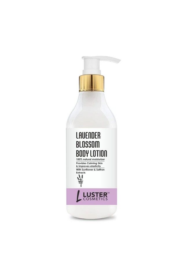 LUSTER Cosmetics Lavender Blossom Body Lotion ; Enriched With Sunflower & Saffron ; 100% Natural Moisturizer ; Provides Calming Skin & Improves Elasticity ; Paraben Free 300Ml - Image 3