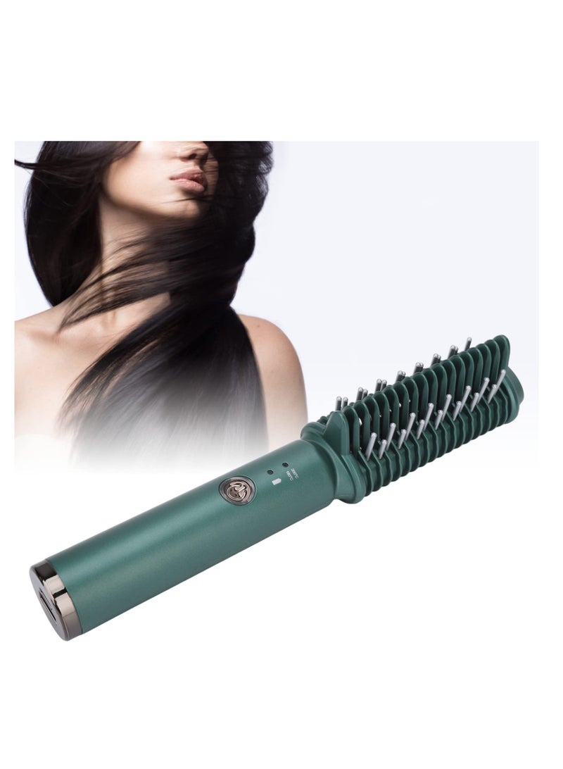 Cordless Straightener Brush, Portable Hair Straightener Cordless, USB Rechargeable Electric Hair Straightener Brush, Evenly Fast Heating,Anti-Scald, Mini and Lightweight for on-The-go - Image 1