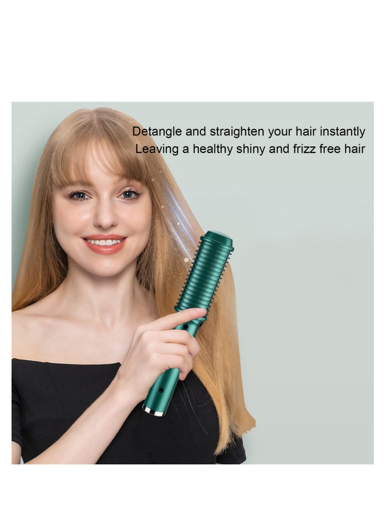 Cordless Straightener Brush, Portable Hair Straightener Cordless, USB Rechargeable Electric Hair Straightener Brush, Evenly Fast Heating,Anti-Scald, Mini and Lightweight for on-The-go - Image 2