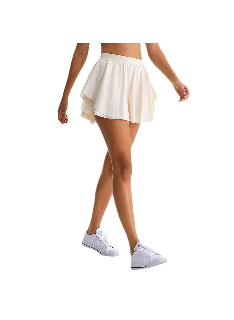 Generic - Summer Loose Fit Athletic Skorts Breathable Quick-Dry creamy yellow - Image 1