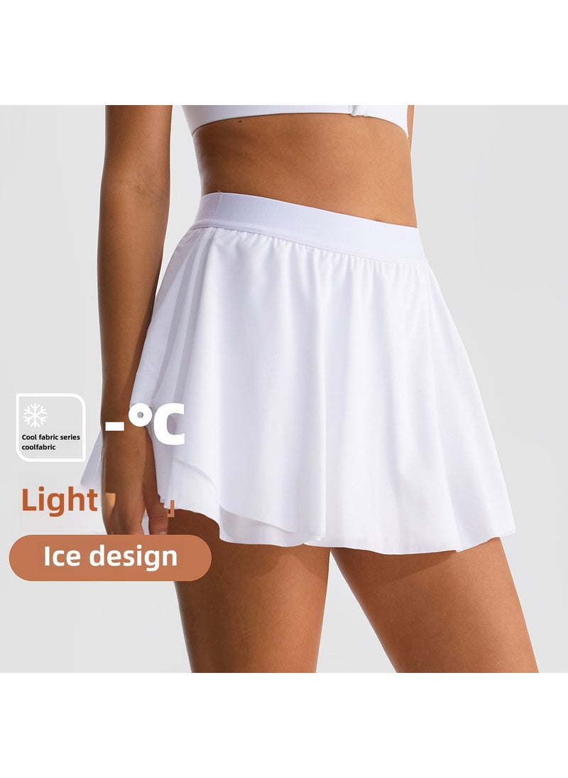 Generic - Summer Loose Fit Athletic Skorts Breathable Quick-Dry creamy yellow - Image 1