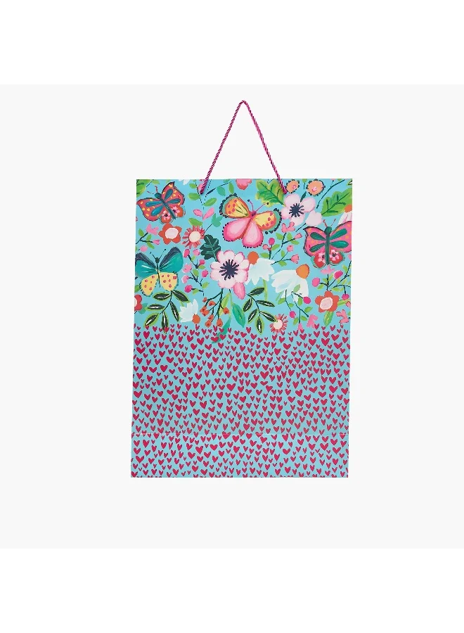 LIFESTYLE Floral Print Paper Gift Bag - Large