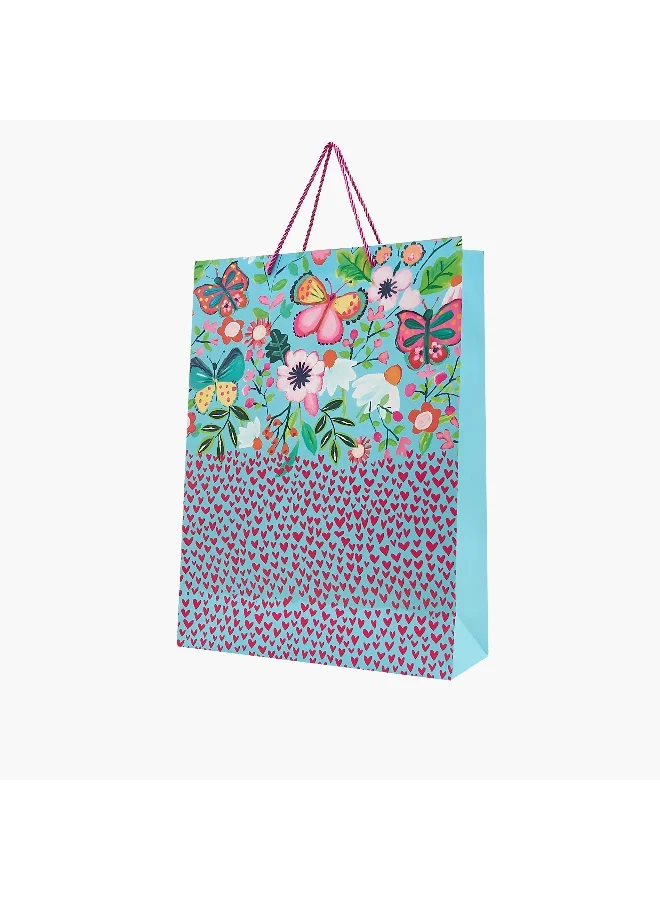 LIFESTYLE Floral Print Paper Gift Bag - Large