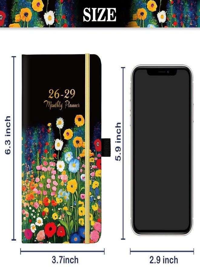 Lortarl Pocket Calendar 2026-2029 - 3-Year Monthly Pocket Calendar from July 2026-June 2029, 6.4" x 3.8", 2026-2028 Pockets Calendars for Purse, Monthly Planner with Bookmark - Image 3