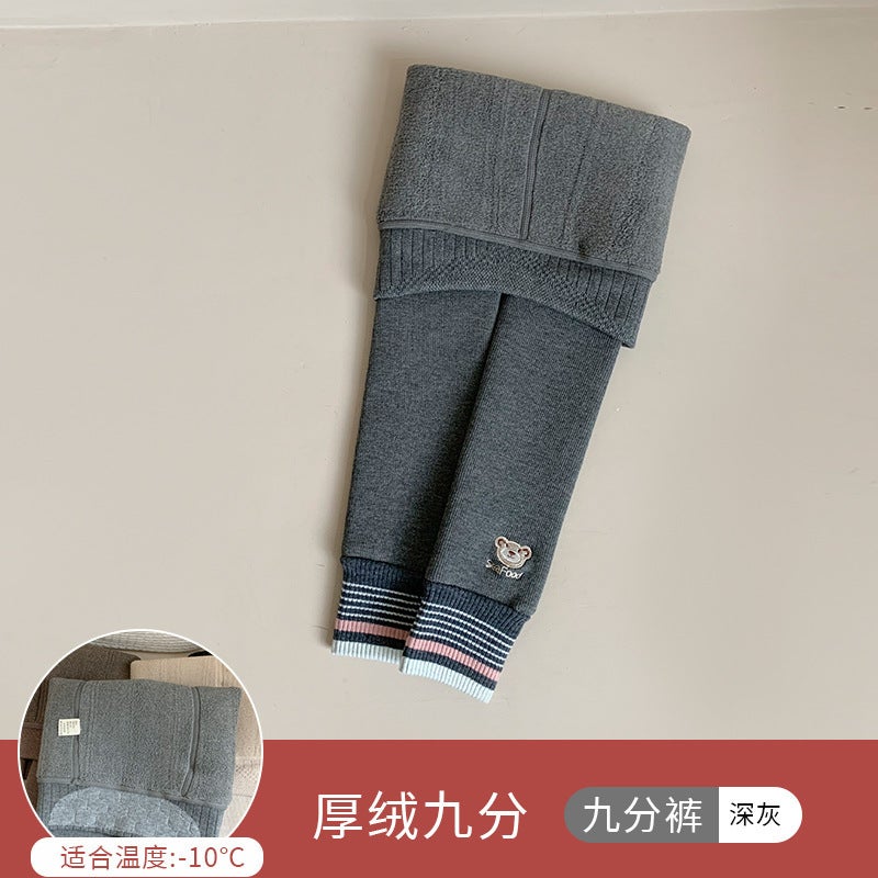 Winter Girls' Leggings Fleece-Lined Thickened Foreign-Style Children'S Clothing Small Children'S Trousers Baby Girls' Warm Pants Batch - Image 1