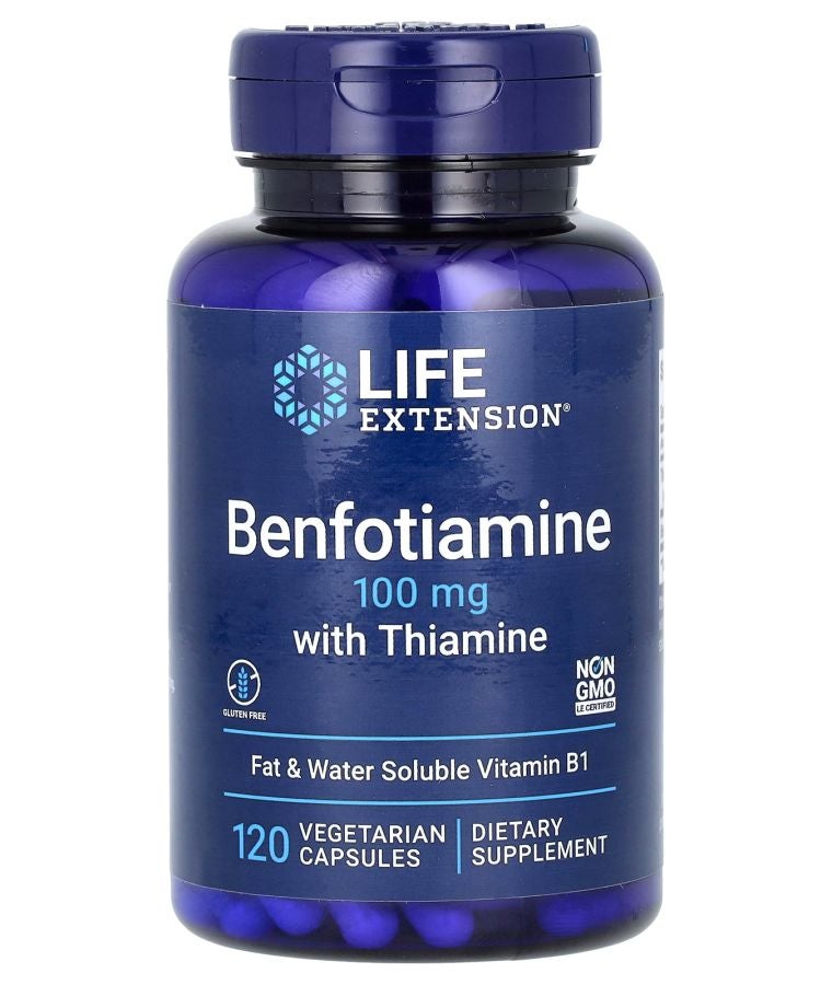 Benfotiamine with Thiamine 100 mg 120 Vegetarian Capsules