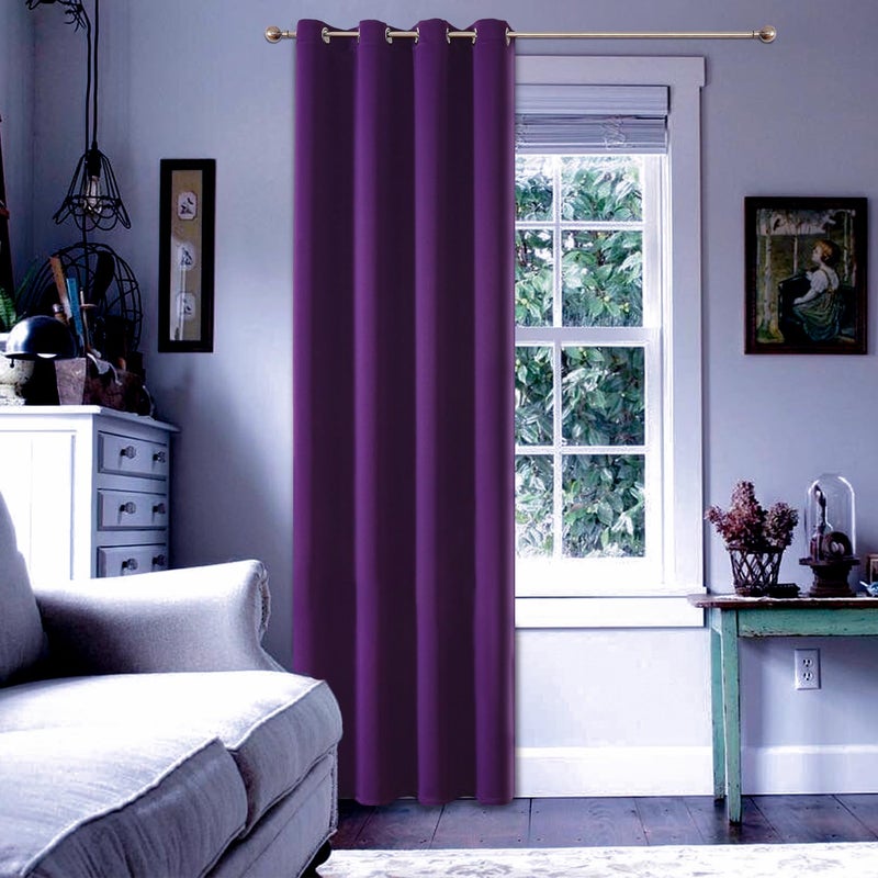 ChrisDowa Grommet Blackout Curtains for Bedroom - Thermal Insulated Room Darkening Curtains for Living Room (1 Panel Set  Royal Purple  52W x 84L) - Image 1
