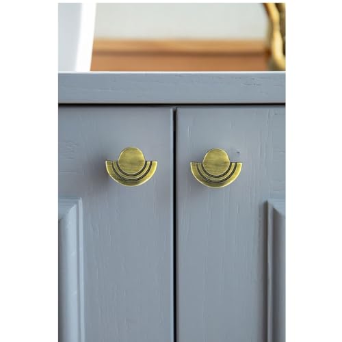 Perilla Home Elegant Metal Half Moon Cabinet Knob Stylish Drawer Pull Handle for Kitchen Bathroom and Furniture Durable Modern Design with Finish for Home Decor Enhancement Antique Gold - Image 3