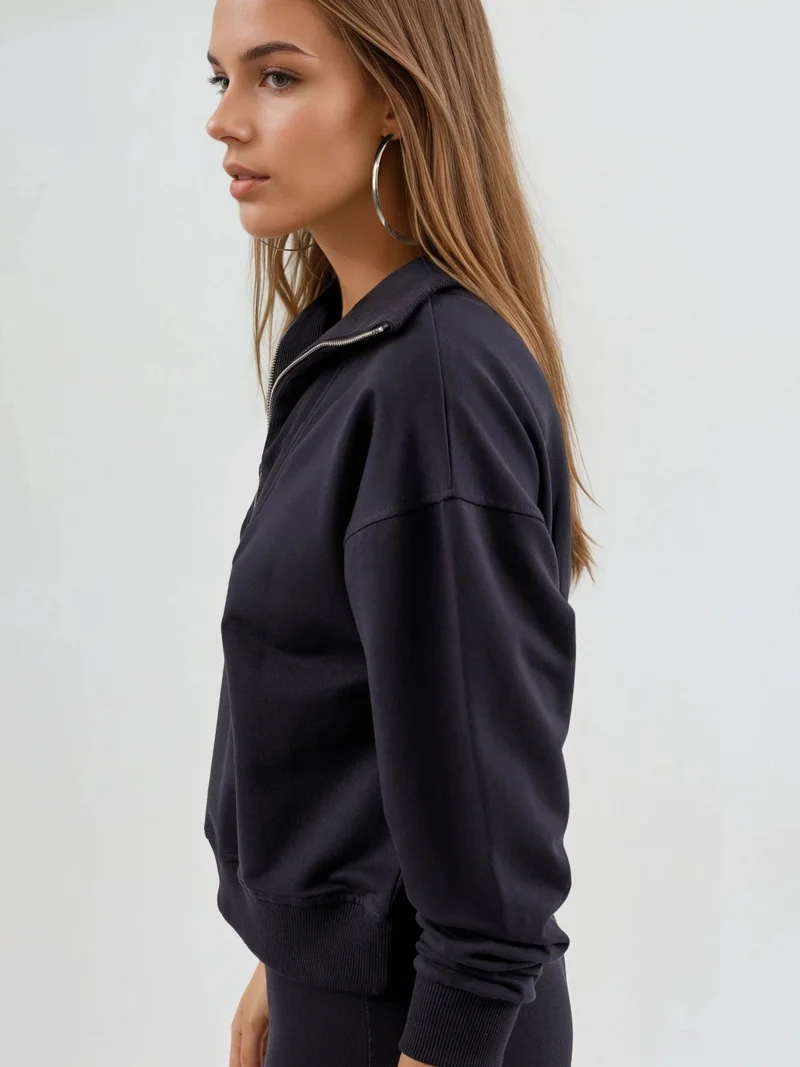 Busem BUSEM Relaxed Fit Zipper Collar Sweatshirt