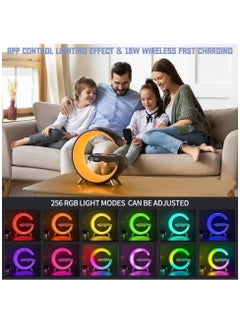 Light Smart Table Lamp LED Light Alarm Clock with Bluetooth Speaker App Control Fast Wireless Charging  - Image 4