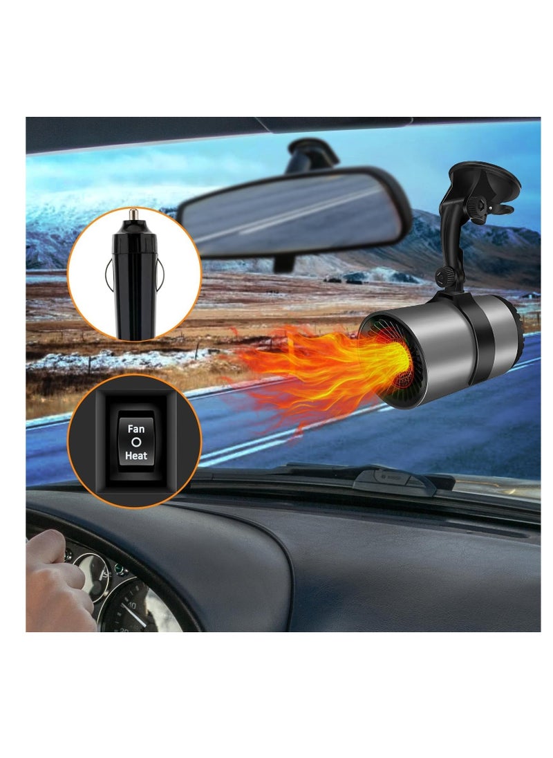 Generic 12V 150W Car Heater & Cooler - Portable Windshield Defogger and Defroster - Fast Heating & Cooling Fan with Suction Holder for All Vehicle Types (Black)  - Image 3