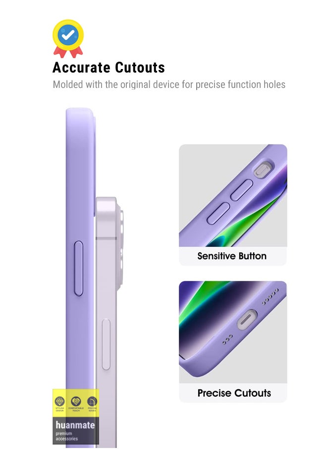 Stylish Silicone Case Cover For Apple iPhone 15 Lavender