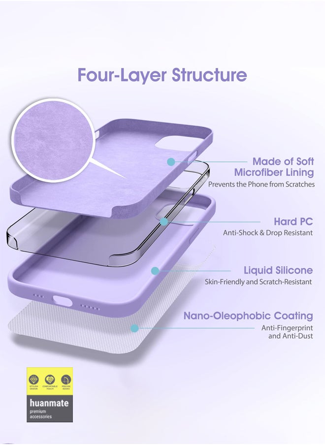 Stylish Silicone Case Cover For Apple iPhone 15 Lavender