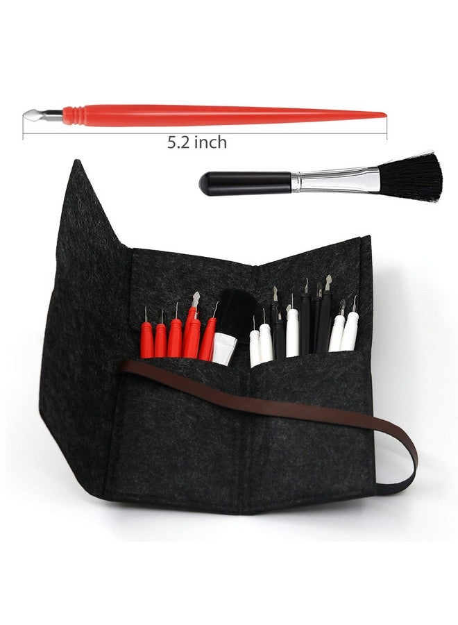 AP ARTSPER AP ARTSPER 18 Pieces Scratch Art Tools for Kids and Adults, Scratching Drawing Painting Pen Dual Tip/Scratch Stick Stylus Tools Bag with Clean Brush Set (Black/Red/White) (18)  - Image 5