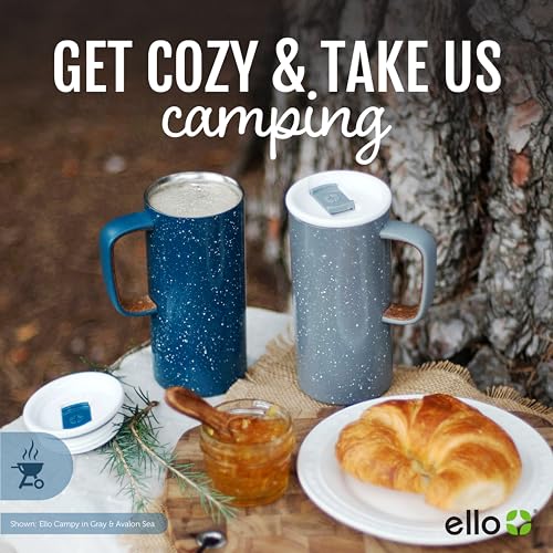 Ello Campy 18oz Stainless Steel Travel Mug with Handle and Leak Proof Lid | Vacuum Insulated Coffee Cup for Hot or Cold Drinks | Reusable, BPA Free | Gift for Coffee Lovers, Sea - Image 5
