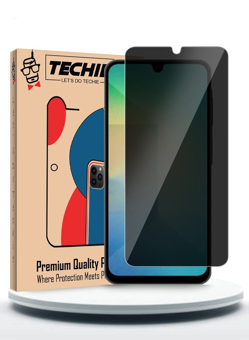 Techie حماية شاشة زجاجية مقساة للخصوصية عالية الدقة لجهاز سامسونج جالاكسي A26 2025 - مضادة للفقاعات صلابة 9H سمك 0.33 مم حواف مدورة تركيب سهل - Image 1