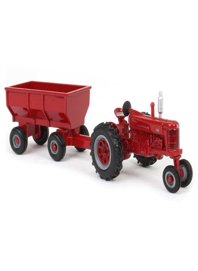 Case IH 1/64 Farmall 400 Narrow Front Tractor with Flarebox Wagon, Diecast Metal, Soft-feel Tires, Ages 3+ - Image 2