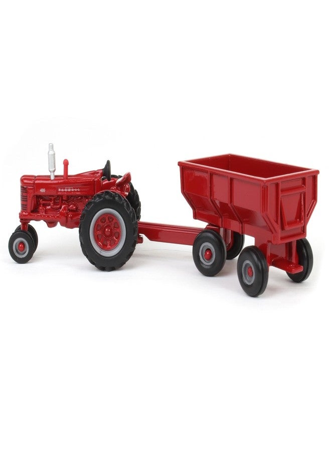 Case IH 1/64 Farmall 400 Narrow Front Tractor with Flarebox Wagon, Diecast Metal, Soft-feel Tires, Ages 3+ - Image 4