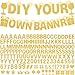 WELITTCON 175Pcs DIY Glitter Customizable Banner Kit Custom Banner Happy Birthday Personalized Letter Banners Decor for Christmas Baby Shower Birthday Party Decorations SuppliesGlitter Gold - Image 3