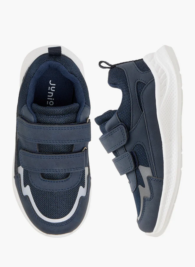 جونيورز Boys Panelled Sneakers with Hook and Loop Closure