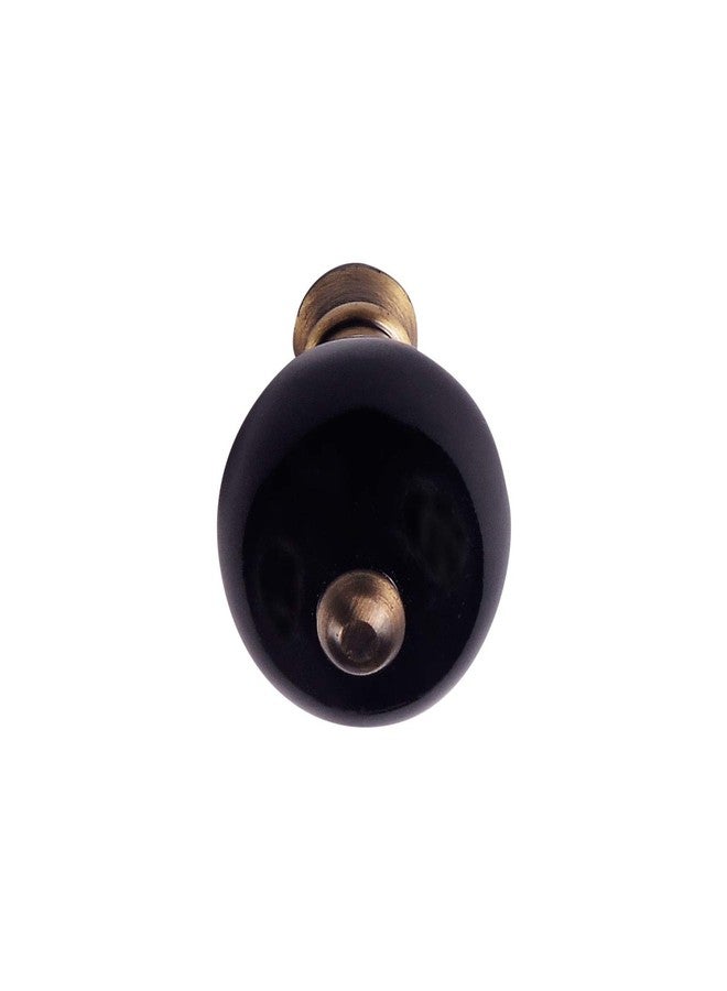 HOBKNOBS مقبض كروي من السيراميك النحاسي العتيق من HOBKNOBS (أسود، قطر 25 × 35 مم) - Image 1