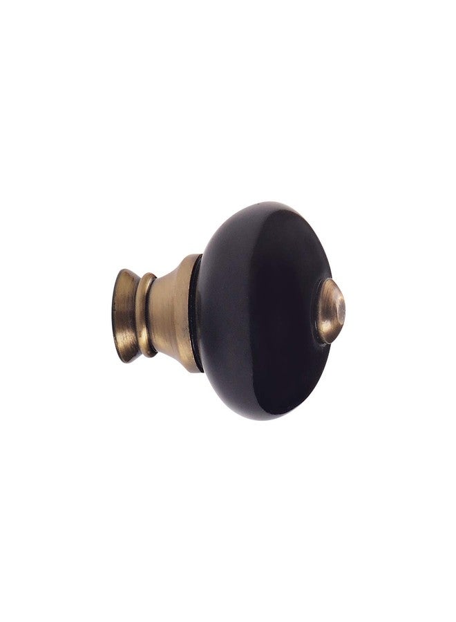 HOBKNOBS مقبض كروي من السيراميك النحاسي العتيق من HOBKNOBS (أسود، قطر 25 × 35 مم) - Image 2