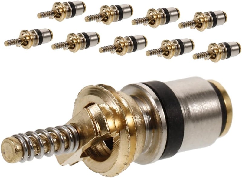 10pcs Car Air Conditioning Valve Core Kit with R134a Compatible Valve Stem Cores for Automotive Ac System Repair and Refrigeration Maintenance - Image 1