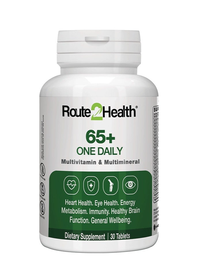 Route2Health Route 2 Health Multivitamin for Men & Women 65 Plus | 30 Capsules | Daily Health Support | Vitamins A, C, D3, B-Complex, Calcium, Zinc, Magnesium | Boosts Energy, Immunity & Bone Strength - Image 1