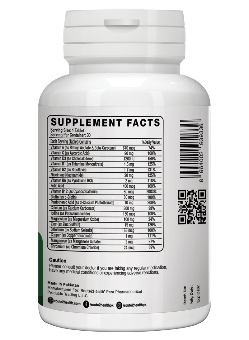 Route2Health Route 2 Health Multivitamin for Men & Women 65 Plus | 30 Capsules | Daily Health Support | Vitamins A, C, D3, B-Complex, Calcium, Zinc, Magnesium | Boosts Energy, Immunity & Bone Strength - Image 3