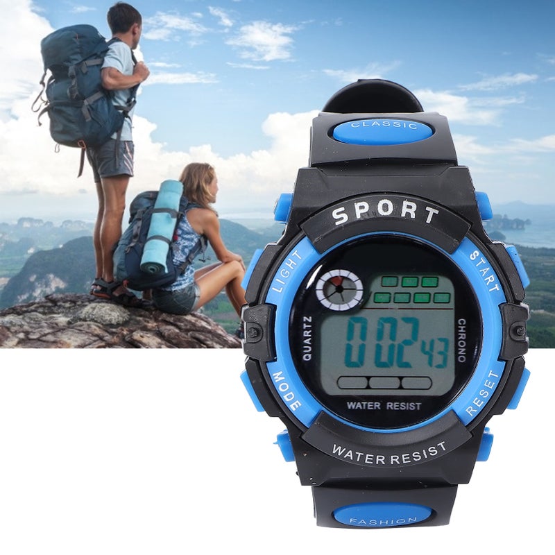 Kids Watch Waterproof Outdoor Sports Digital Electronic Watches for Children Blue - Image 2