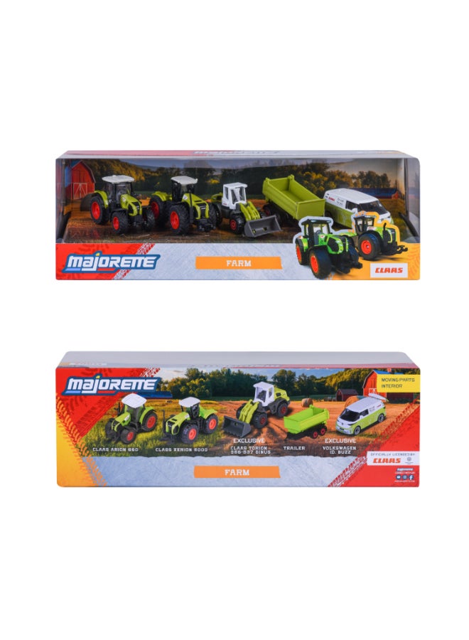 Majorette Claas Farm 5 Pieces Diecast Giftpack, 5 Metal Farm Vehicles, 1:64 Scale Tractor Toy Set with Freewheel, Suspension and Opening Parts, 7.5 cm, Ages 3+ - Image 5