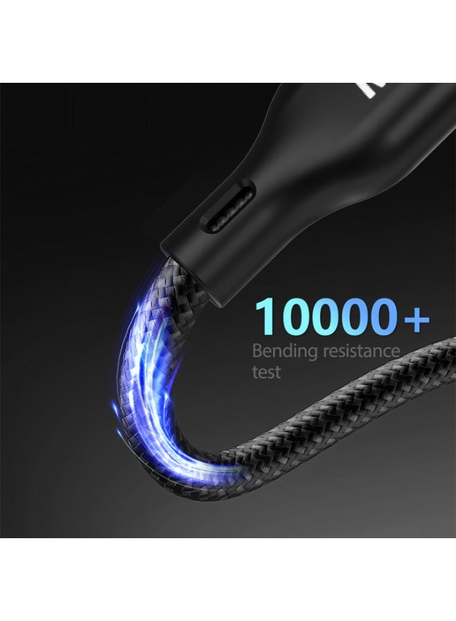 Dudao A12Max+ PD 100W 3in1 Charger Cable: USB-C Lightning 1.2m - Black - Image 4