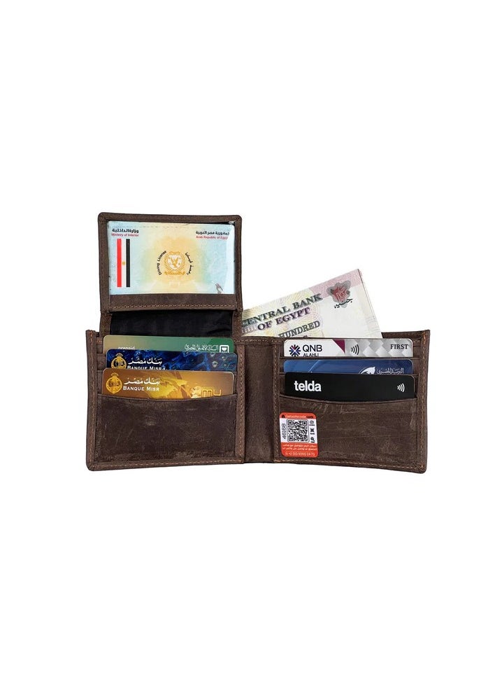 Flip Wallet With Genuine leather pull-up - Brown - pzsku/Z20CE7851189261FDDDC3Z/45/_/1730900495/e7da30ea-66ae-4ade-9c64-9ed3688b356e