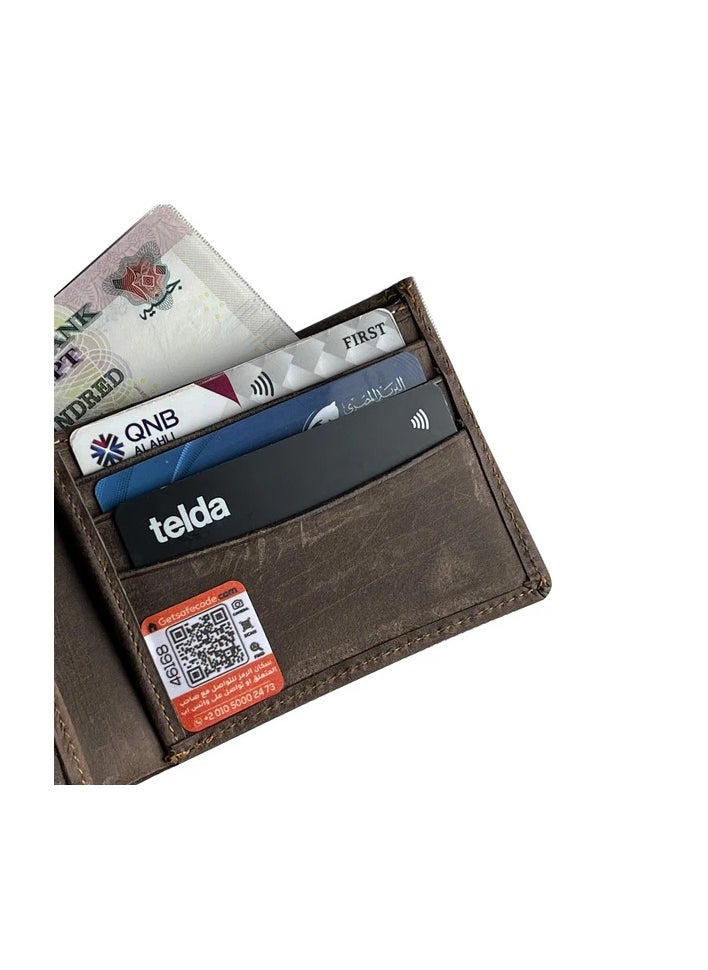 Flip Wallet With Genuine leather pull-up - Brown - pzsku/Z20CE7851189261FDDDC3Z/45/_/1730900820/186075eb-dd19-496a-bcb5-58f151d3c722