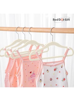 Red Dot Gift Red Dot Gift® Pack of 30 Baby Velvet Clothes Hangers 30cm Heavy Duty Durable Kids Clothes Hangers (Ivory)  - Image 4