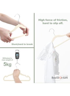 Red Dot Gift Red Dot Gift® Pack of 30 Baby Velvet Clothes Hangers 30cm Heavy Duty Durable Kids Clothes Hangers (Ivory)  - Image 3