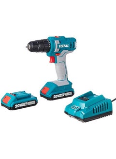 TOTAL Lithium-Ion Cordless Drill with 2 20V 1.5Ah Batteries and Charger 