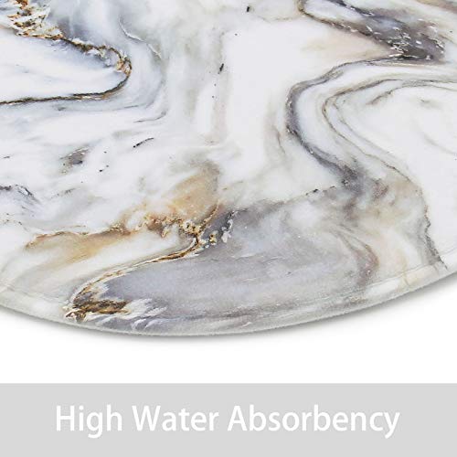 MitoVilla Marble Bathroom Sets with Shower Curtain and Rugs and Accessories, Abstract Grey Gold White, Modern, Gray Bathroom Decor Set - Image 5