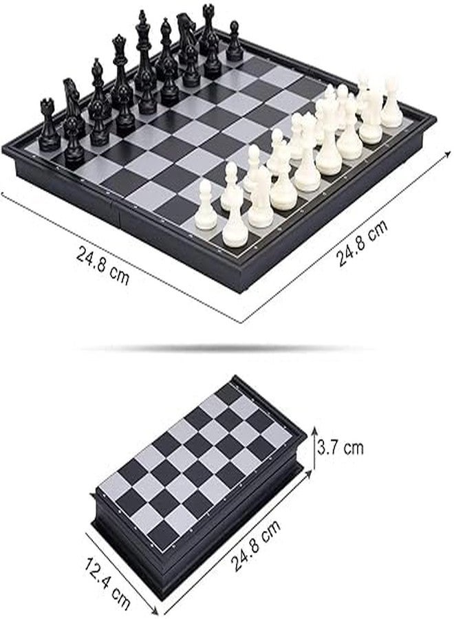 BKQPTL Chess Board 10x10 Set Magnetic Travel Folding Board Games Portable Gifts for Kids and Adult, Magnetic Travel Chess Set, Folding Chess Board, Educational Board Game Set- Black & Ivory Color - Image 2