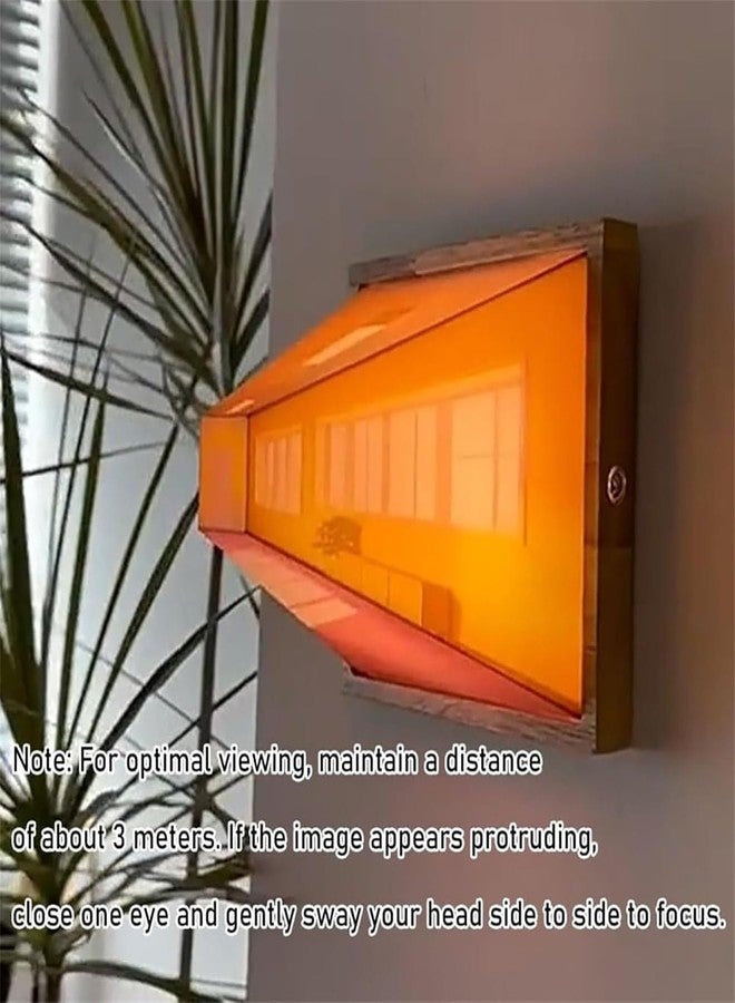 HOMENITY® - 1pc 3D Naked Eye Visual Night Light – 3 Light Effect,Creative Wall-Mounted LED Lamp with Artistic Scenes,Decorative Lighting for Home or Office, USB Powered,Plastic-lamp - Image 5