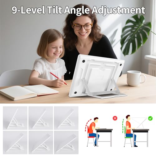 TOHETO Rechargeable A4 Light Board with Stand, Super Bright Magnetic Light Pad with Side Buttons, Wireless Light Box for Tracing and Drawing, Cordless LED Light Table for Diamond Painting White - Image 2