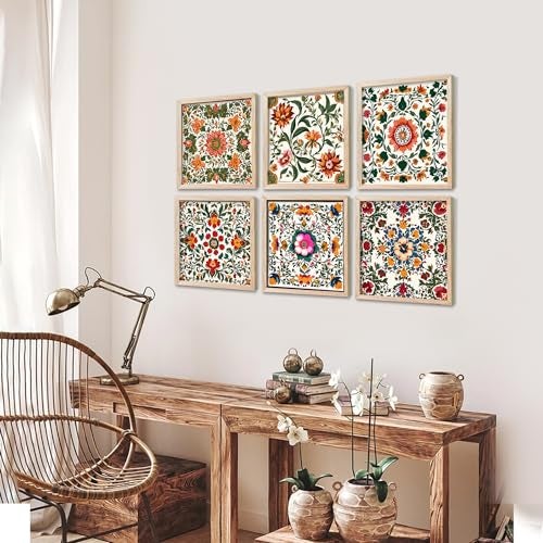 walllane - Indian Pichwai Art Framed Painting For Living Room, Bedroom, Office, Hotel/Painting For Wall Decoration (10 Inch x 10 Inch) Set of 6 (Artwork 15) - Image 5