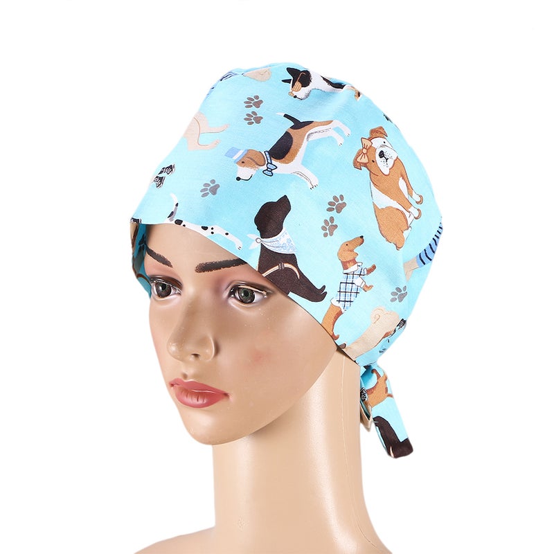 2pcs Comfortable Cartoon Printed Cotton Working Hat for (Dog, Pine Cone) - Image 5