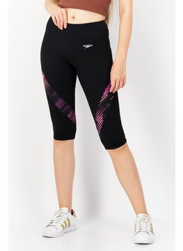 speedo Women Sportswear Fit 3/4 Training Leggings, Black  - Image 1
