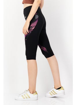 speedo Women Sportswear Fit 3/4 Training Leggings, Black  - Image 2