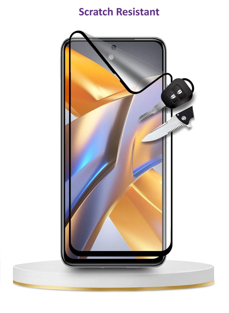 دبليو تيك واقي شاشة سيراميك مطفأ اللمعة لتغطية كاملة لهاتف Xiaomi Redmi Note 13 4G 2024 شفاف / أسود - Image 2