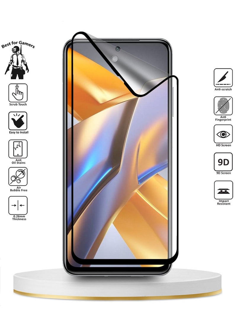 دبليو تيك واقي شاشة سيراميك مطفأ اللمعة لتغطية كاملة لهاتف Xiaomi Redmi Note 13 4G 2024 شفاف / أسود - Image 4