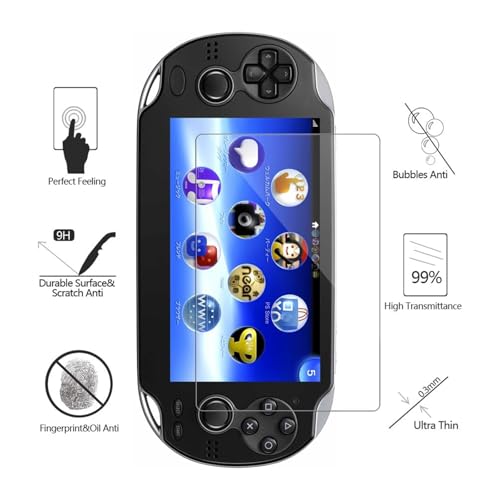 AKWOX Screen Protector Compatible with PS Vita 1000 (Pack of 2), Premium HD Clear 9H Tempered Glass Screen Protective Film High Clarity Touch Accuracy - Image 3